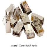 Vwin 100 Adet Metal RJ45 Cat6 Ftp Jack Soket Network Ucu Konnektör