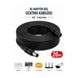 Vwin 12V Adaptör DC Power Güç Uzatma Kablosu Güvenlik Kamera LED Monitör DVR/NVR, Router - 20 METRE -