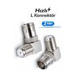 Vwin 2 Adet Hızlı L Konnektör Adaptör Geçmeli Fiş Quick, F Erkek / F Dişi (Hızlı Tak Çıkar)