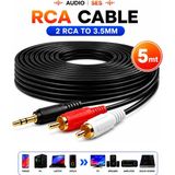Vwin 2rca Kablo 3.5mm To 2rca (5 Metre) Stereo Lale Aux Audio Ses Kablosu