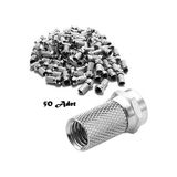 Vwin 50 Adet F Konnektör Rg6/u4 Uydu Anten Kablosu Jackı Standart 18 mm (Gümüş - Beyaz