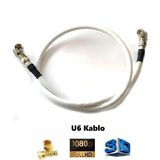 Vwin 60 Cm (Rg6/u6) L Tipi F Konnektörlü 90 Derece Çevirmeli Hazır Anten Uydu Kablosu - Hazır Tak Kullan
