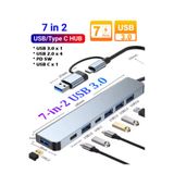 Vwin 7 Port Çoklayıcı Çevirici 7 in 2 Hub USB/TYPE-C to USB-C-USB 2.0-3.0 Switch Data PC Notebook...