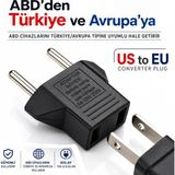 Vwin Amerikan Tipi Prizi Türk/avrupa Tipine Çevirici Fiş Abd'den Avrupa'ya Fiş Dönüştürücü Adaptör - 1 ADET