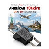 Vwin Amerikan Tipi Prizi Türk/Avrupa Tipine Çevirici Fiş Abd'den Avrupa'ya Fiş Dönüştürücü Adaptör US to Eu Plug