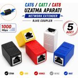 Vwin Cat6 Cat7 Cat8 Uzatma Aparatı RJ45 Internet Kablosunu Birleştirir 1000 Mbps ( 5 Renk ) - 5 Renkli