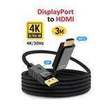 Vwin Dp To HDMI Çevirici Kablo 4K*30Hz Display Port Displayport To HDMI Dönüştürücü 3 Metre