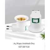 Vwin Duy Aç / Kapa Anahtarlı Ampul Duyu Prize Takılan 220 Volt E27 - 5 Adet