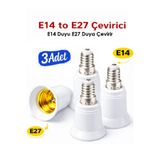 Vwin E14 Duy’u E27 ye Dönüştürücü Duy, E14 Küçük Mum Duy’u Standart E27 Duy’a Çevirir - 3 ADET -