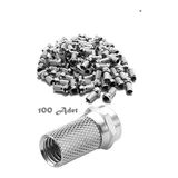 Vwin F Konnektör Rg6 U4 Uydu Anten Kablosu Jakı Standart 18 mm (Gümüş) 100'lü Paket - Beyaz