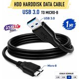 Vwin HDD Harddisk Hard Disk Veri Data Kablosu, 1 Metre Siyah, 5 Gbps, USB 3.0 To Micro Usb-B - 1 Mt