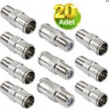 Vwin Hızlı F Konnektör (20 Adet) Adaptör Rg6 Anten Kablosu Jak (Hızlı-Tak-Çıkar) F Quick - Gümüş