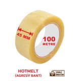 Vwin Hotmelt Koli Bandı (Tam Yapışan Tür) 100Metre x 4,5Cm Şeffaf Güçlü