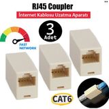 Vwin Internet Kablosu Uzatma Aparatı Cat6 Ethernet RJ45 Coupler Ekler/birleştirir (3 Adet)