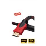 Vwin Örgülü Hdmi Kablo 1.4V Altın Uçlu Full HD 3D 4K 1080 TV Monitör PC... Aktarım Kablosu (10 Metre)