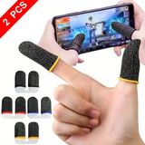 Vwin Oyun Eldiveni Fiber Parmak Ucu Parmaklık PUBG 2 Çift (4 Adet) Akıllı Telefonlar İçin Yüksek Hassasiyet - 101-Siyah - Karışık Renk