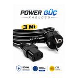 Vwin Power Kablosu Güç Kablosu 500W 3x0.75 MM Bilgisayar Kasa Monitör...