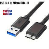 Vwin USB 3.0 Taşınabilir HDD Harddisk Hard Disk Kablosu, Micro USB -B, Yüksek Hızlı Veri Aktarımı (1 Metre) - Siyah