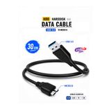 Vwin USB 3.0 Taşınabilir HDD Harddisk Hard Disk Veri Kablosu, Micro Usb-B, 5 Gbps, 30 Cm SİYAH