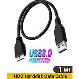 Vwin USB 3.0 Taşınabilir HDD Harddisk Kablosu, Micro Usb-B, Yüksek Hızlı Veri Aktarımı (1 Metre) - Siyah