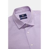 W Collection LİLA UZUN KOLLU ÇİZGİLİ PAMUK ELASTAN GÖMLEK