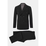W Collection SİYAH KRUVAZE YAKA DÜĞMELİ TAKIM ELBİSE