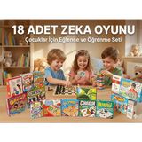 W-Design 18 Adet Eğitici Öğretici Eğlenceli Kutulu Zeka Oyunları Mega Set