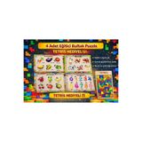 W-Design 4 Adet Ahşap+Eva Eğitici Bul Tak Puzzle Montessori Zeka ve Motor Beceri Geliştirici Oyuncak