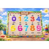 W-Design Eva Eğitici Bul Tak Puzzle Sayılar Montessori Zeka ve Motor Beceri Geliştirici Oyuncak