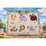 W-Design Eva Eğitici Bul Tak Puzzle Vahşi Hayvanlar Montessori Zeka ve Motor Beceri Geliştirici Oyuncak