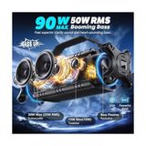 W-Kıng 90W Max Bluetooth Hoparlör, Ipx6 Su Geçirmez Taşınabilir Hoparlörler Kablosuz Bluetooth, 50W Derin Bas Yüksek Açık Hoparlör, 40H Çalma Süresi/ Eşleştirme/tf Kart/aux/nfc - 01-Siyah