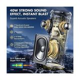 W-Kıng Bluetooth Hoparlörler - IP67 Su Geçirmez Dış Mekan Taşınabilir Kablosuz Hoparlör, 40W Hd 360° Işıklı Surround Ses, Özel Eq ve Derin BAS/V5.3/DSP/24H/TF/AUX, Toz Geçirmez, Duş, Kamp Için - Option-1
