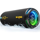 W-Kıng Bluetooth Hoparlörler - IP67 Su Geçirmez Dış Mekan Taşınabilir Kablosuz Hoparlör, 40W Hd 360° Işıklı Surround Ses, Özel Eq ve Derin BAS/V5.3/DSP/24H/TF/AUX, Toz Geçirmez, Duş, Kamp Için