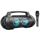 W-KING D10 Bluetooth Hoparlör, 120W Partybox Ultra Bass, 42 Saate Varan Çalma Süresi, RGB Led Işıklı, IPX6 Suya Dayanıklı, Kablosuz Stereo TWS, Powerbank/TF/Aux/Bluetooth5.0/Mic, Party Ses Bombası ve Profesyonel Kablolu Mikrofon, Siyah