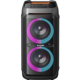W-Kıng T11 Bluetooth Hoparlör 220W Partybox 24S Dinleme Işıklı Ipx6 Kablosuz Stereo Tws Ses Bombası Siyah