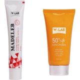 W-LAB Cosmetics Madeleb Krem ve 50+ SPF Güneş Koruyucu Krem Seti Kuru Ciltler İçin 90 ml
