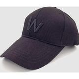 W Nakışlı Ayarlanabilir Unisex Spor, Günlük ve Outdoor Şapka / Kep Siyah