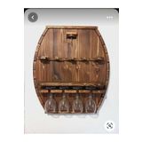 w & s Woodysharky AHŞAP OVAL RETRO RUSTİK MODEL ŞARAP RAFI