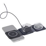 W07B Siyah 3 in 1 Manyetik Kablosuz Şarj Standı – iPhone, AirPods, Apple Watch