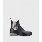 W10333 Rock Black Zebra Siyah Kadın Yağmur Botu - 0 - Siyah