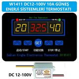 W1411 Dc12-100V 10A Güneş Paneli Termostat/Timer