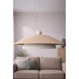 Wabi Sabi Karbon Beton Avize 48x85 cm – El Yapımı Modern Sarkıt Tavan Lambası, Büyük Boy Dekoratif Aydınlatma, E27 Uyumlu, Salon Oturma Odası – YingYang (Bej-Gri)