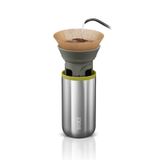 WACACO Cuppamoka kahve demliği, taşınabilir damla kahve makinesi, 10 koni kağıt filtreli kahve makinesi, elle çalıştırılan, paslanmaz çelik kahve demleyici, 10 fl oz