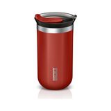 Wacaco Octaroma Çift Duvarlı Vakumlu Paslanmaz Çelik Kahve Termosu Mug 300 ml (10 oz) - Kırmızı | Sızdırmaz Kapaklı Pipamoka Uyumlu Seyahat ve Kamp Termos Bardağı