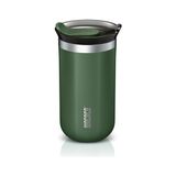 Wacaco Octaroma Çift Duvarlı Vakumlu Paslanmaz Çelik Kahve Termosu Mug 300 ml (10 oz) - Koyu Yeşil | Sızdırmaz Kapaklı Pipamoka Uyumlu Seyahat ve Kamp Termos Bardağı