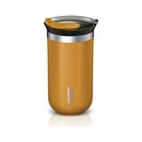 Wacaco Octaroma Çift Duvarlı Vakumlu Paslanmaz Çelik Kahve Termosu Mug 300 ml (10 oz) - Zerdeçal Sarı | Sızdırmaz Kapaklı Pipamoka Uyumlu Seyahat ve Kamp Termos Bardağı
