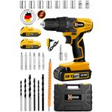 Wacker Germany StarWalt Yellow Prof 58 V 12 Ah Çelik Şanzuman Çift Akülü Şarjlı Matkap+Tamir Seti