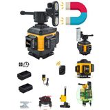 Wacker Pro Alman Yeşil Işık Çizgi Hizalama 12 Köşe Artı Lazer Terazi Distomat Çif Akülü 40 Mt Menzilli 360 Derece Mıknatıslı Kumandalı