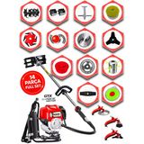 Wacker Pro German Vk-677 Torq Sırt Tırpan+ Akrobat Çapalama + Toprak Eşeleme 14 Parça Bahçe Setli