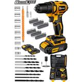 Wacker Pro Germany 028 Yellow Akilli Sistem Komursuz Motor 258 VF 86 Parça Çift Akülü Vidalama Matkap